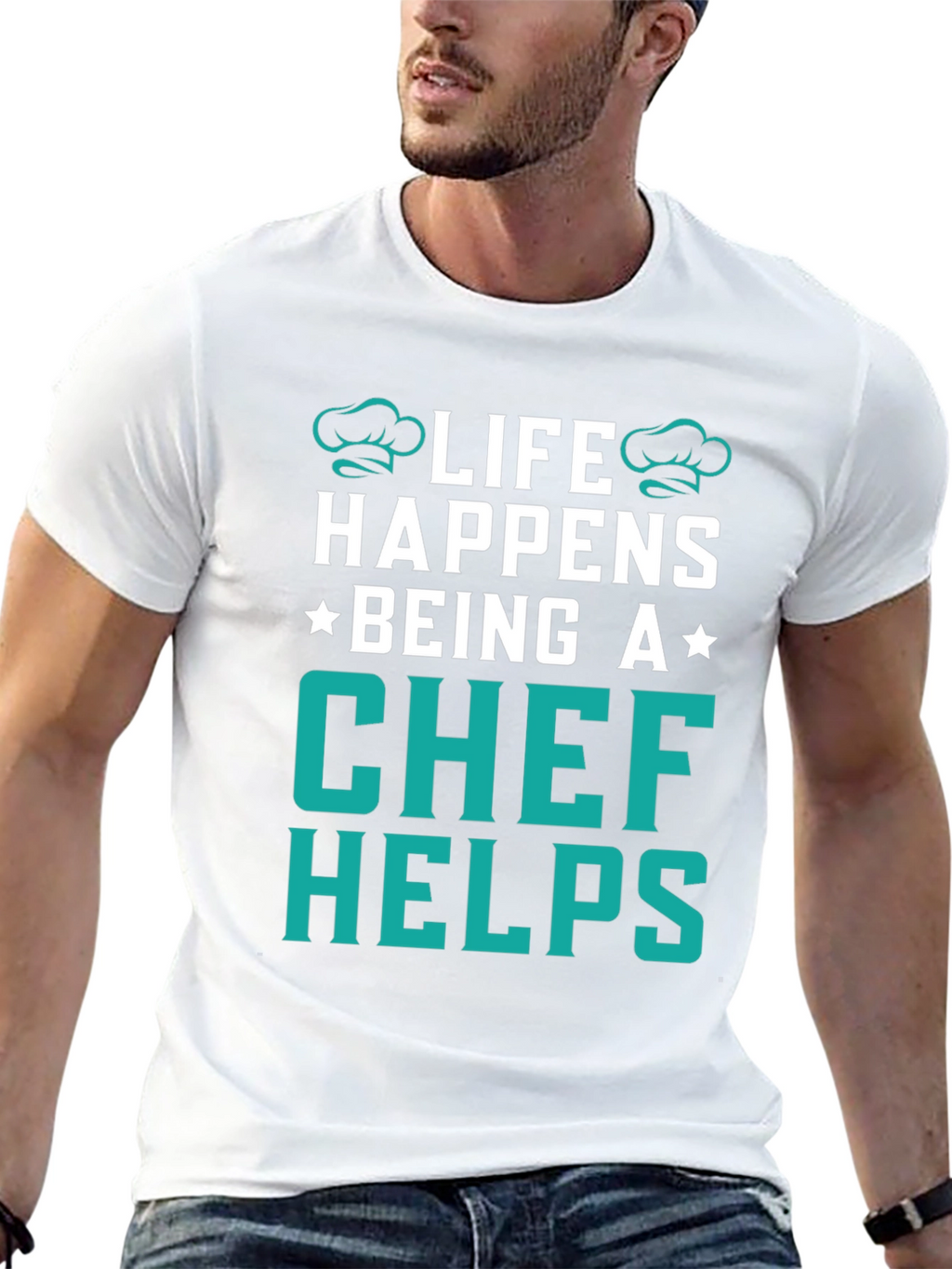 Life Happens Chef Helps Black T-Shirt