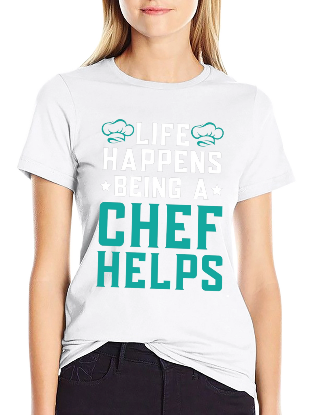 Life Happens Chef Helps Black T-Shirt