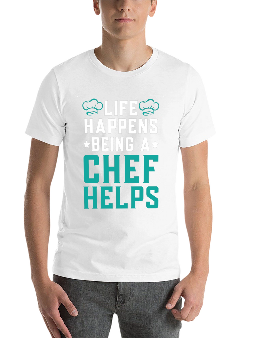 Life Happens Chef Helps Black T-Shirt
