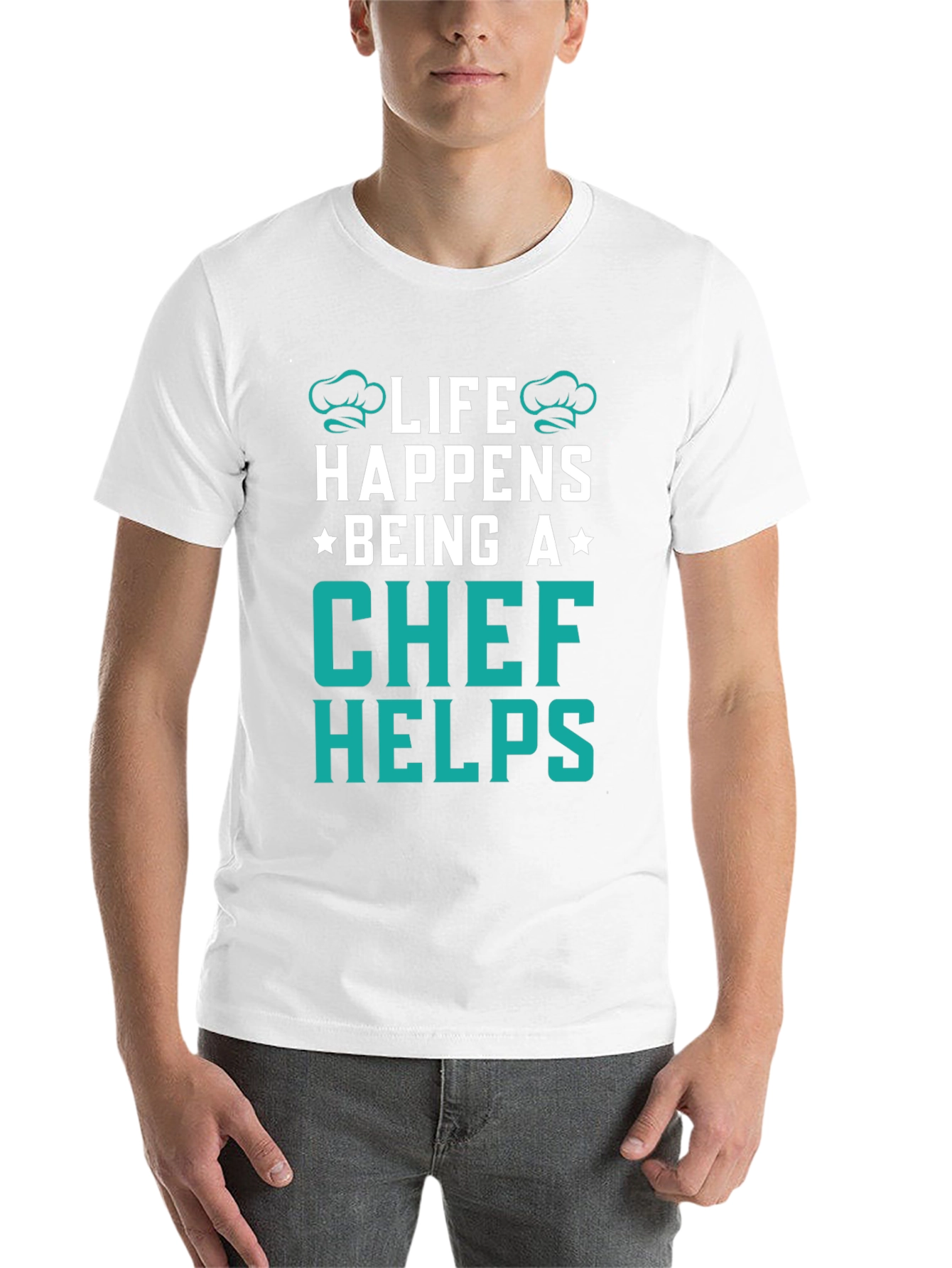 Life Happens Chef Helps Black T-Shirt