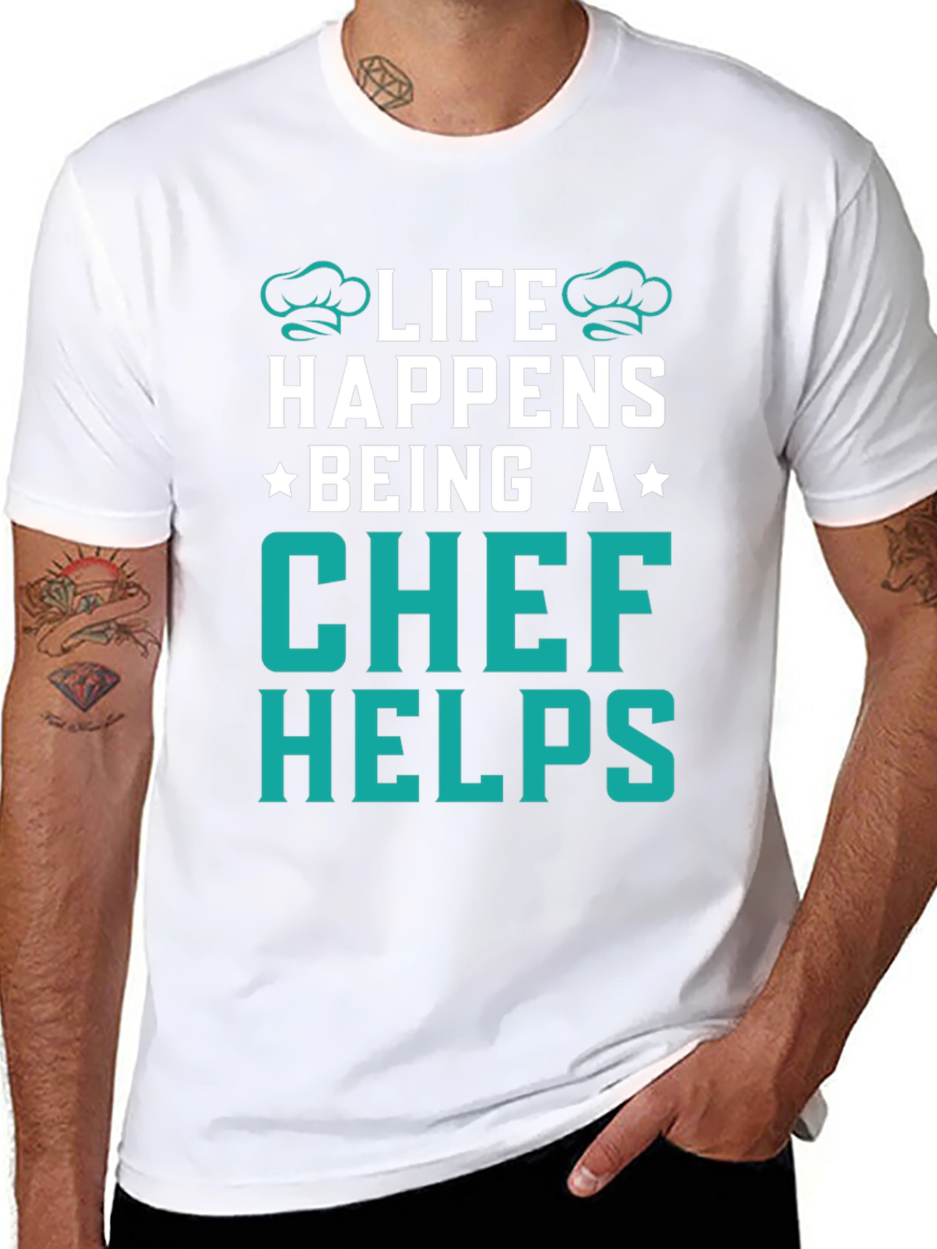 Life Happens Chef Helps Black T-Shirt