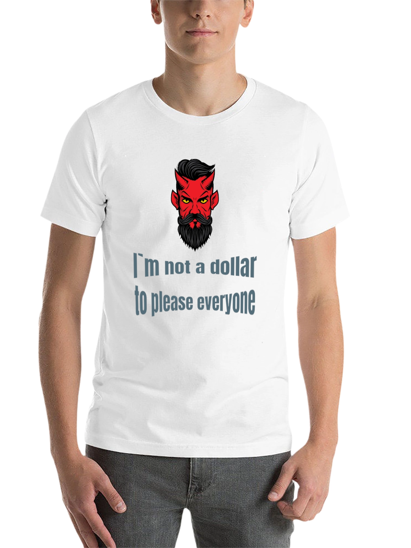 Devil Humor Graphic T-Shirt: Im Not a Dollar