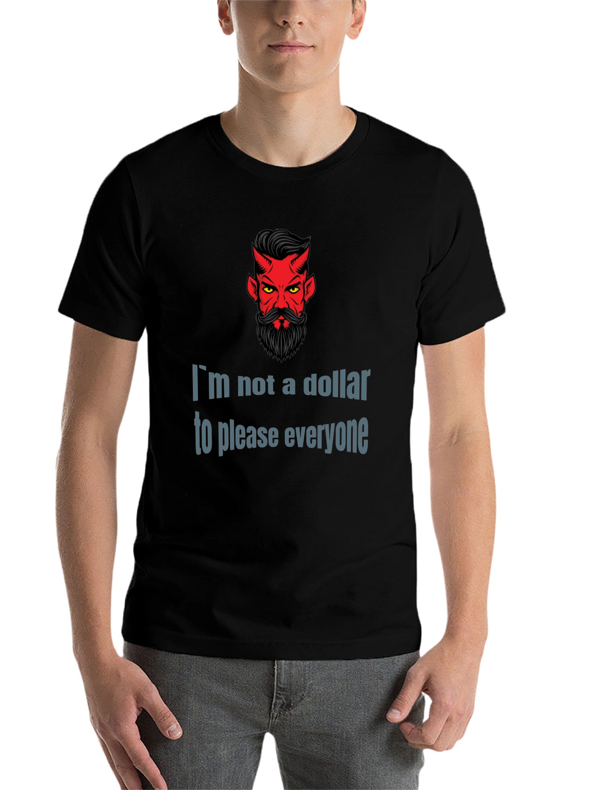 Devil Humor Graphic T-Shirt: Im Not a Dollar