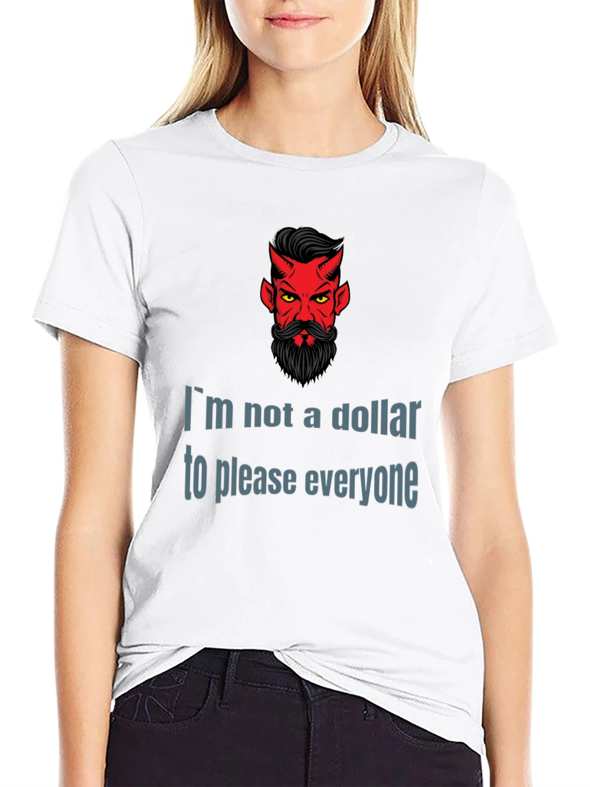 Devil Humor Graphic T-Shirt: Im Not a Dollar