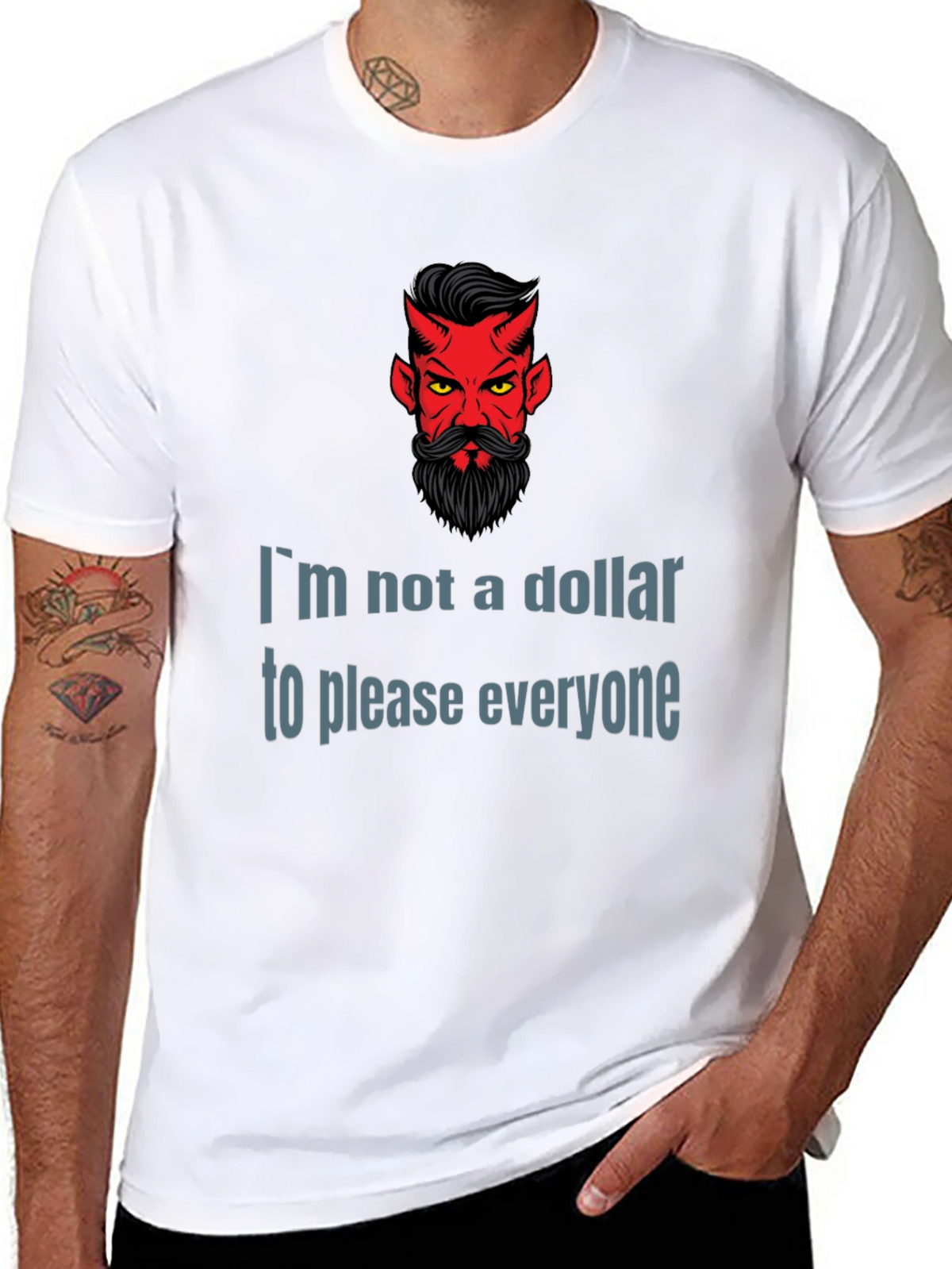 Devil Humor Graphic T-Shirt: Im Not a Dollar