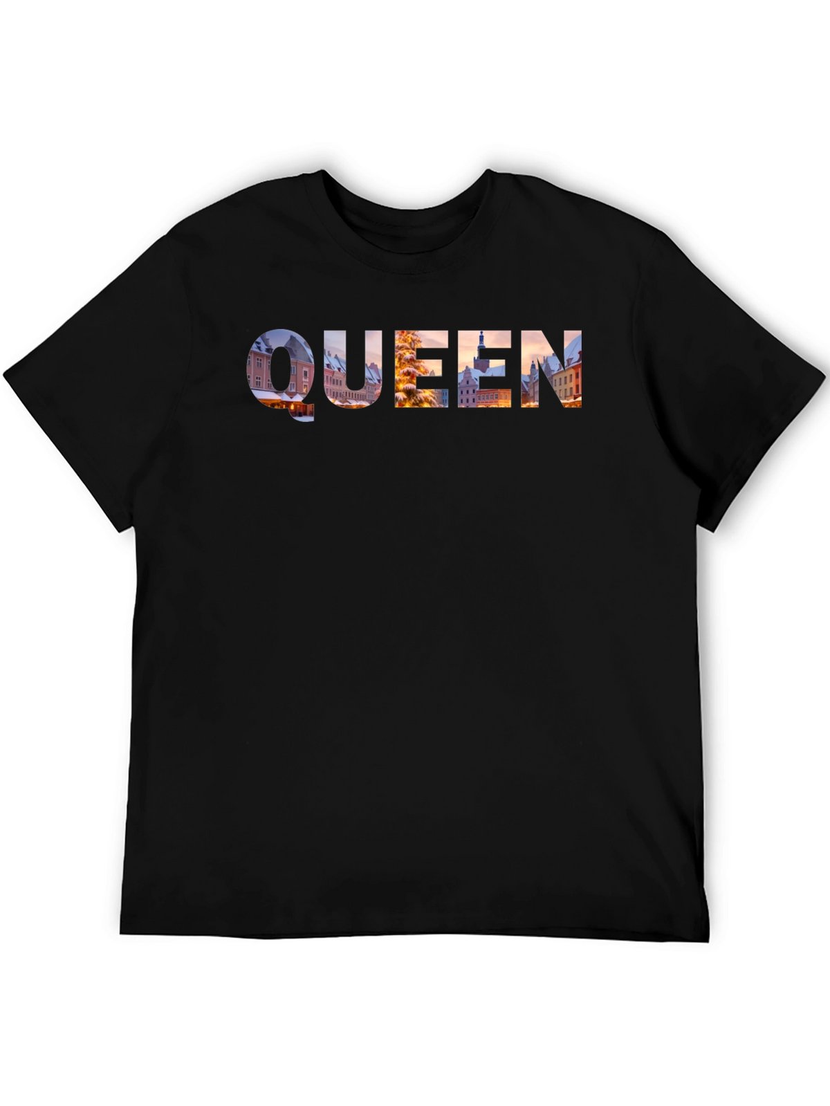Queen Cityscape Graphic Tee - Black