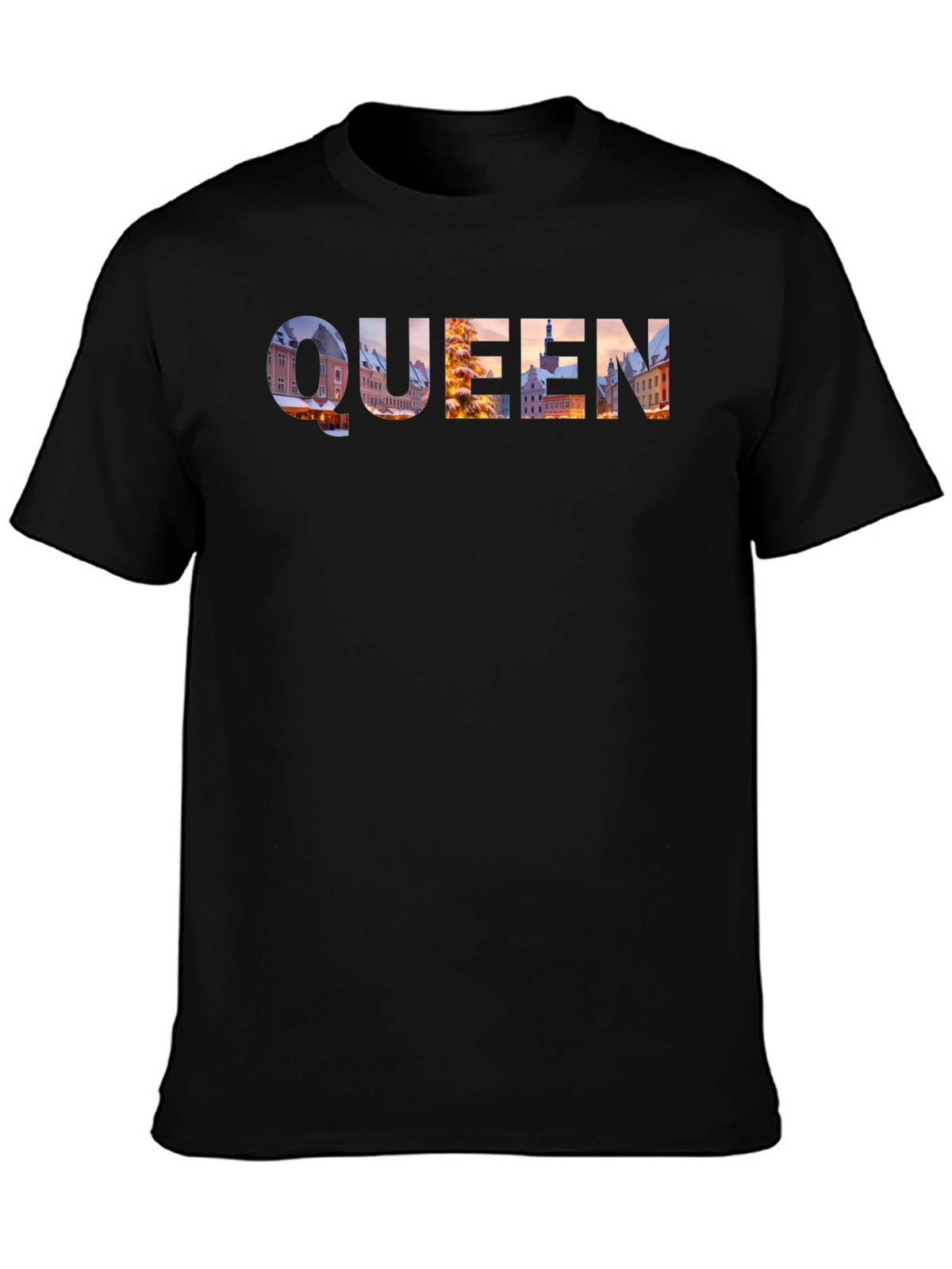 Queen Cityscape Graphic Tee - Black