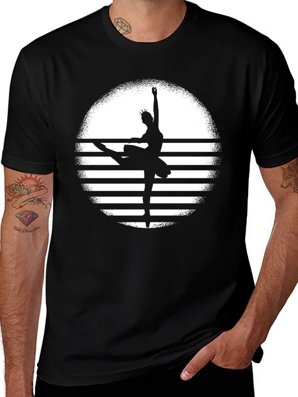Ballerina Sunset Black T-Shirt - Dance Lovers Tee