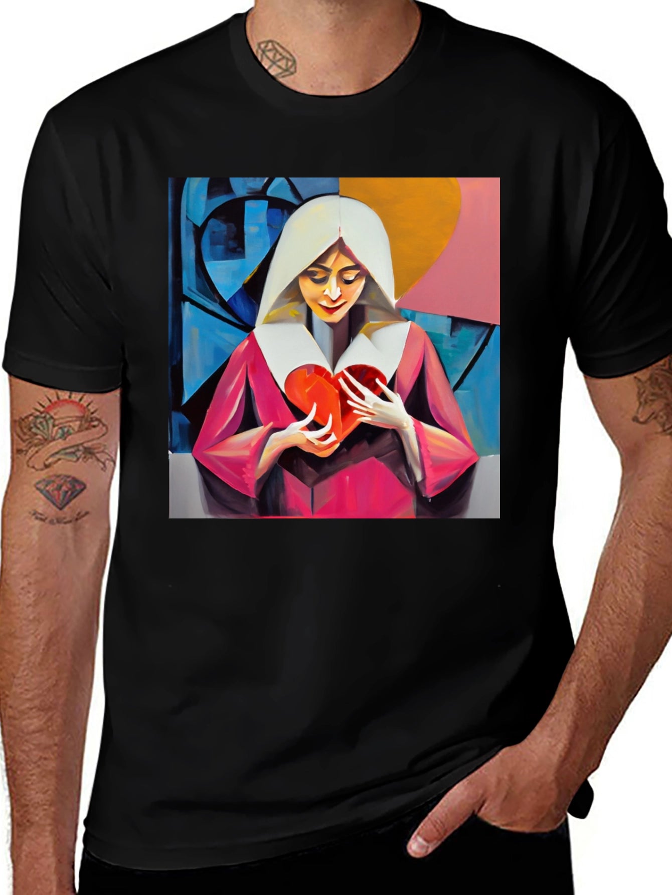 Heartfelt Artistic Graphic Tee - Modern Art T-Shirt