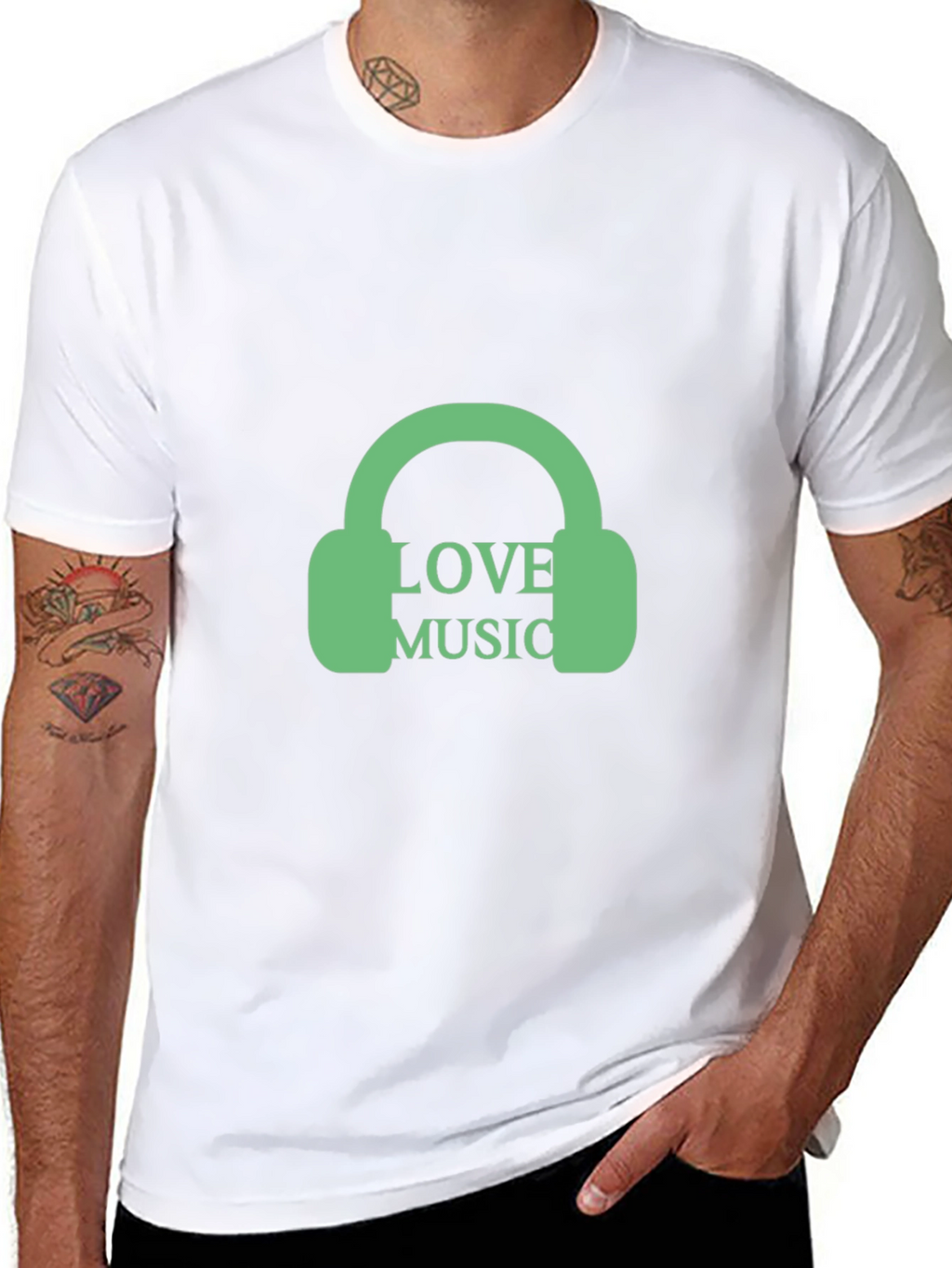 Love Music Graphic Tee - Trendy Black T-Shirt