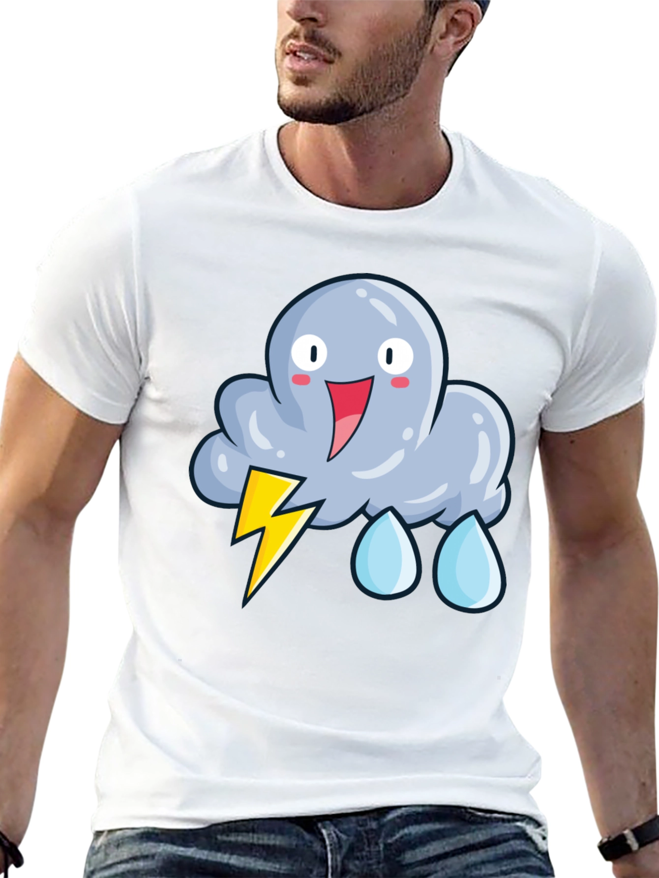 Cartoon Storm Cloud T-Shirt - Funny Weather Tee