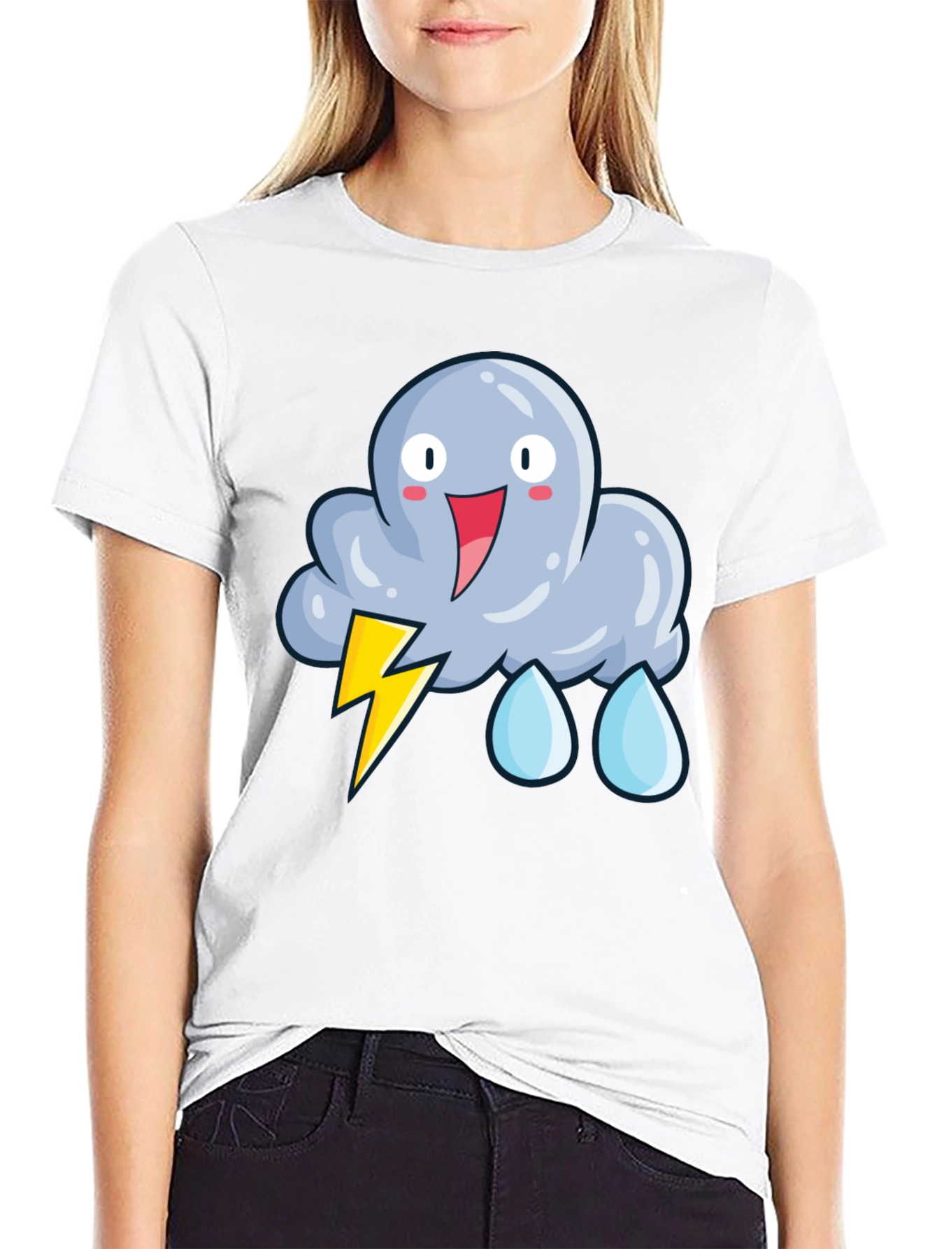 Cartoon Storm Cloud T-Shirt - Funny Weather Tee