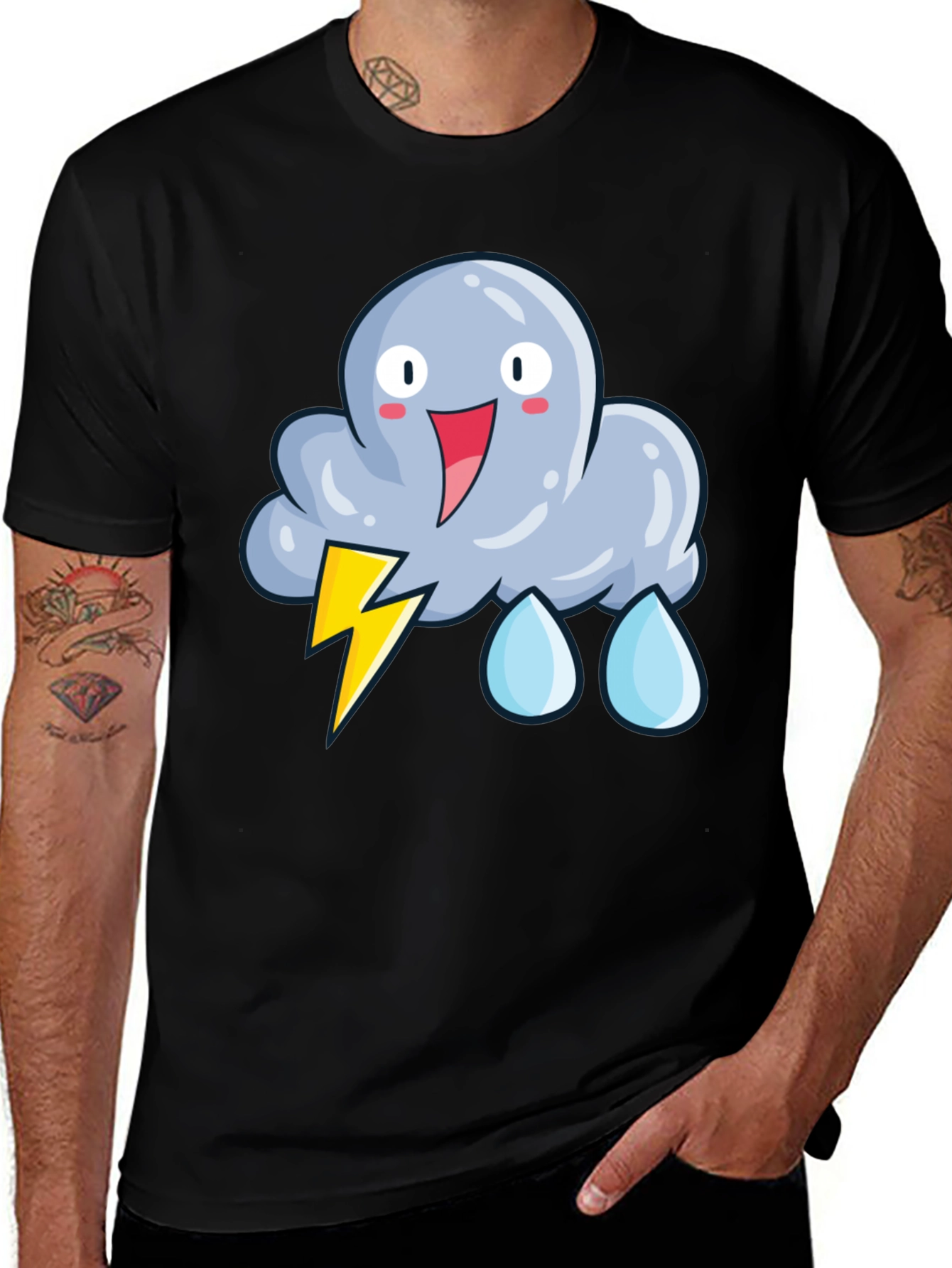 Cartoon Storm Cloud T-Shirt - Funny Weather Tee