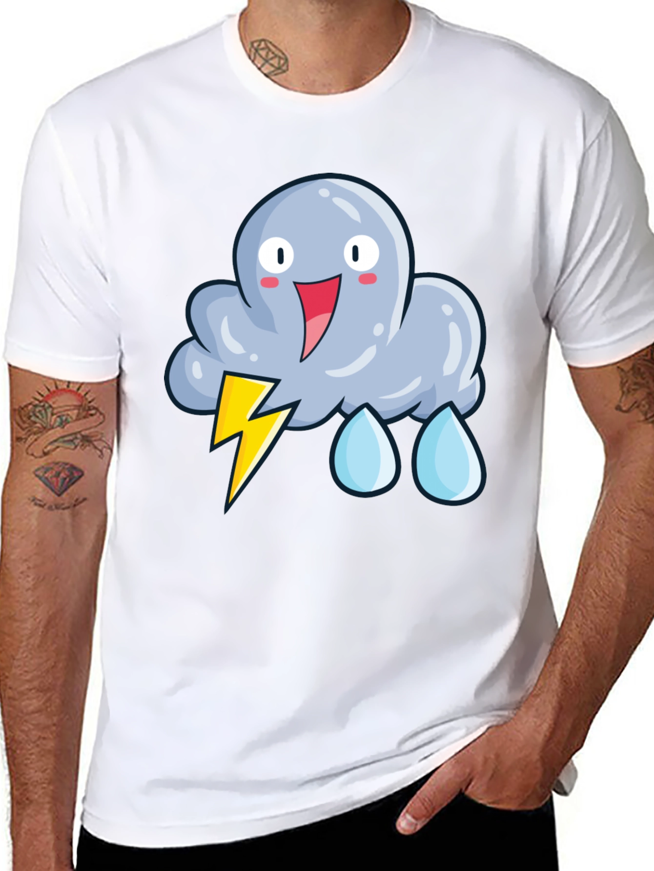 Cartoon Storm Cloud T-Shirt - Funny Weather Tee