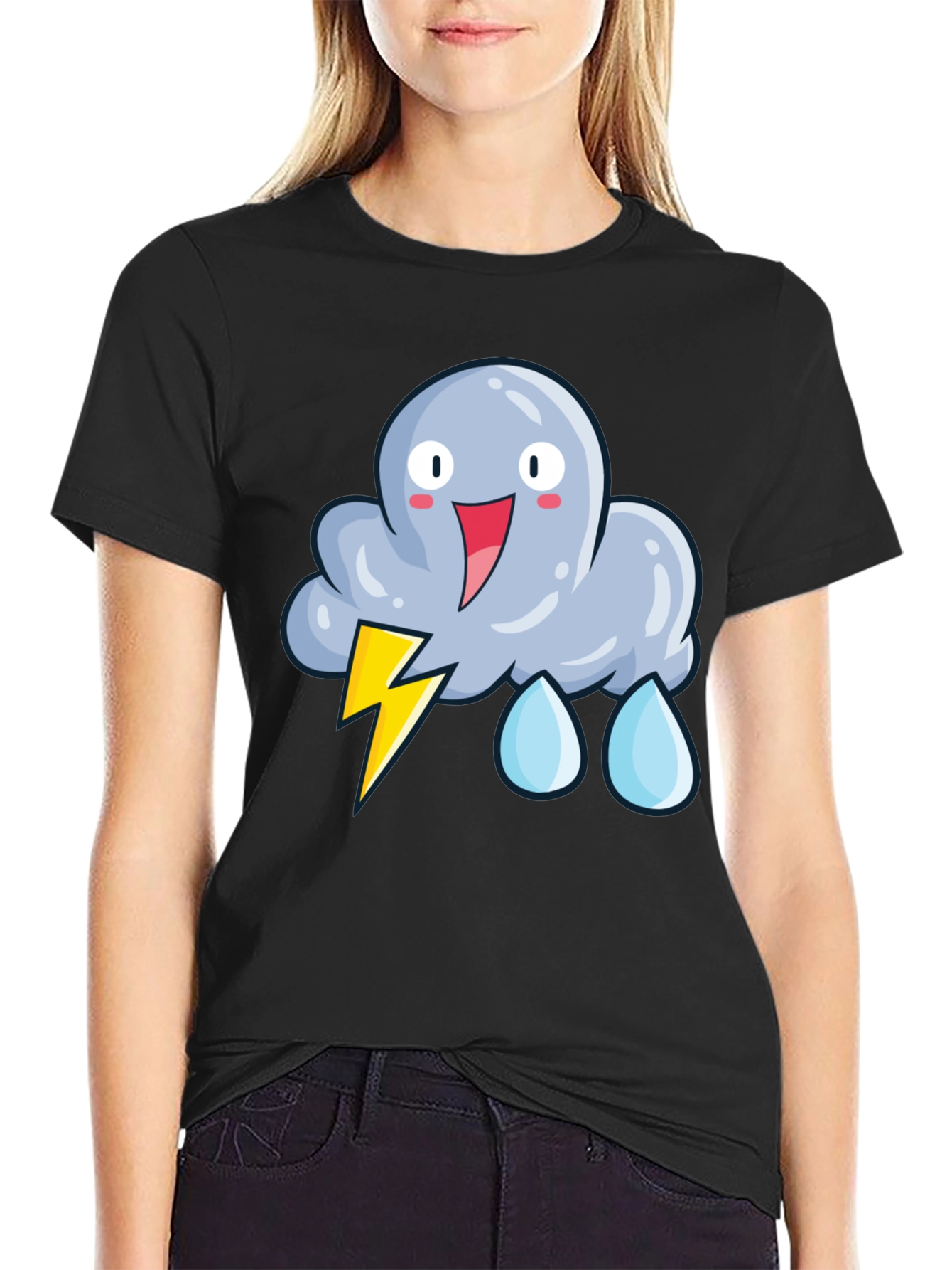 Cartoon Storm Cloud T-Shirt - Funny Weather Tee