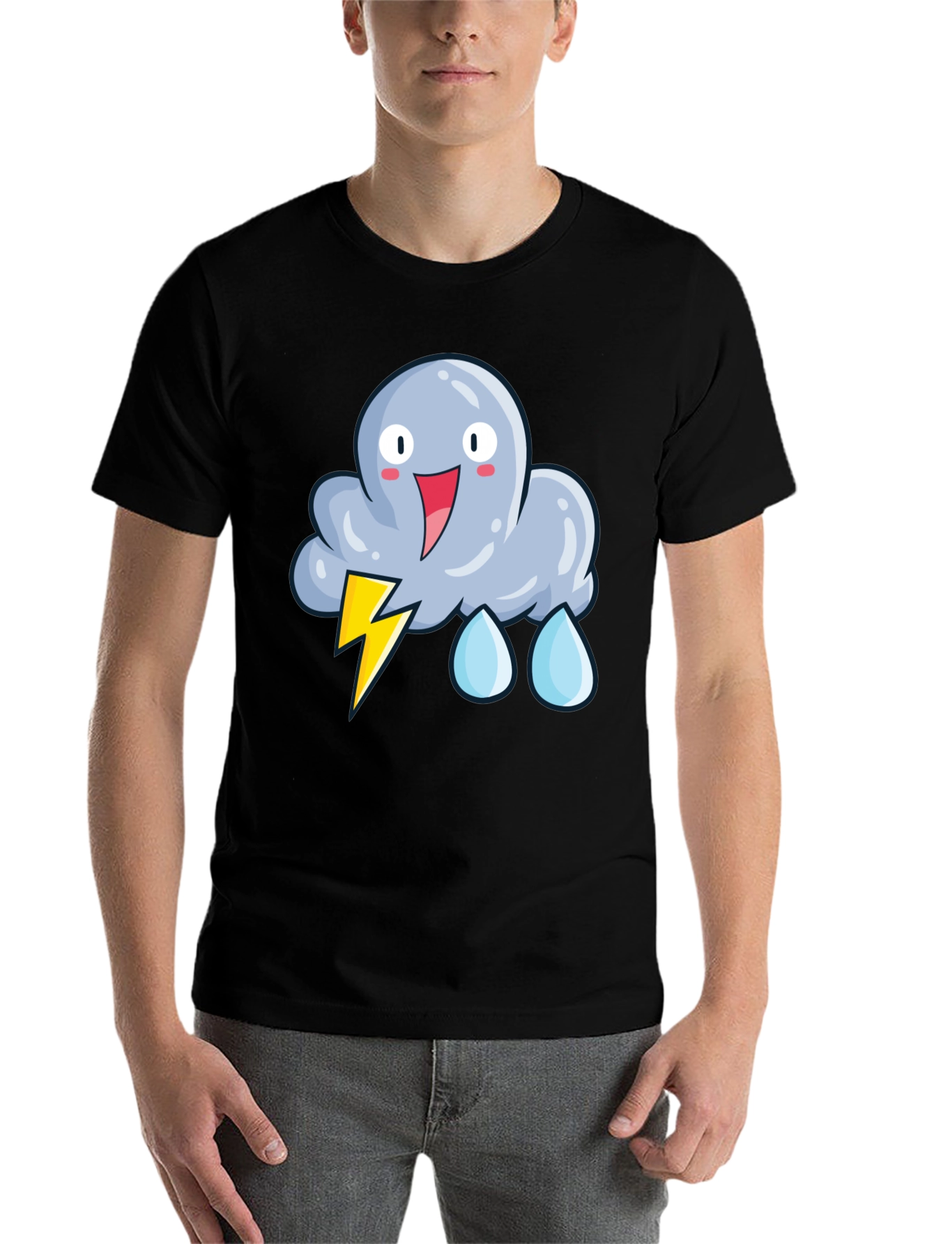 Cartoon Storm Cloud T-Shirt - Funny Weather Tee