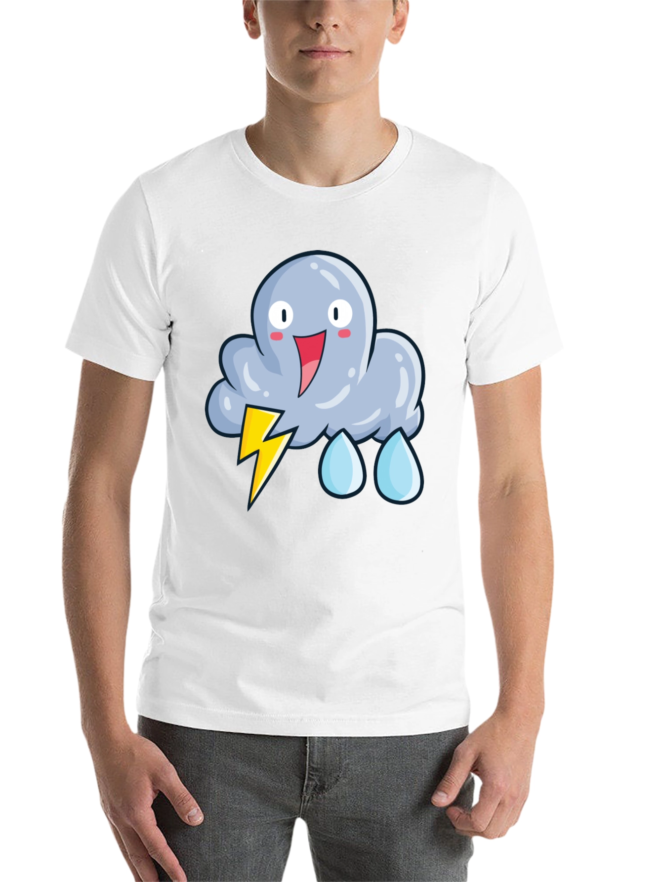 Cartoon Storm Cloud T-Shirt - Funny Weather Tee