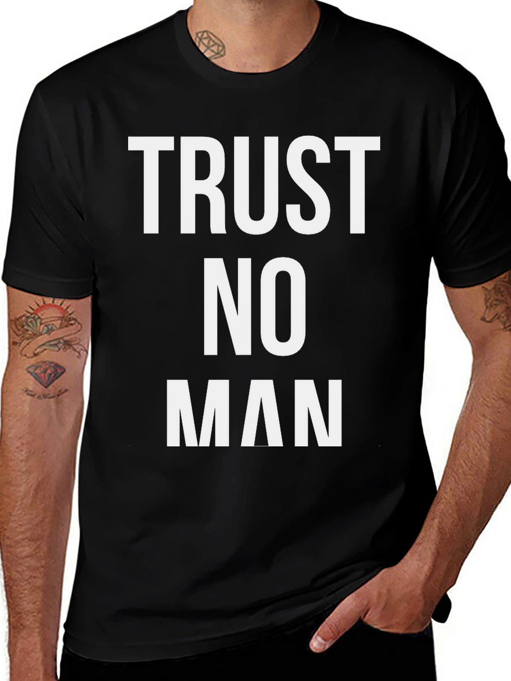 Trust No Man Graphic Tee - Bold Statement Shirt