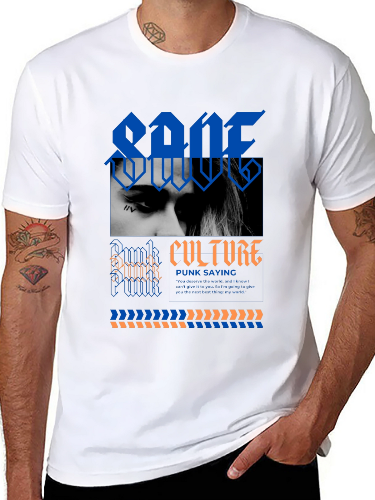 Edgy Black Graphic Tee - Punk Culture Design