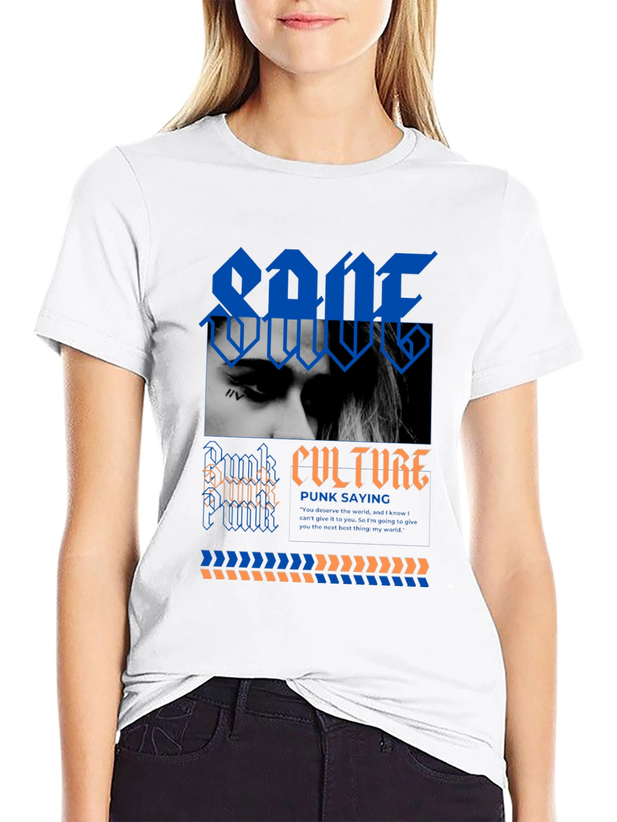 Edgy Black Graphic Tee - Punk Culture Design