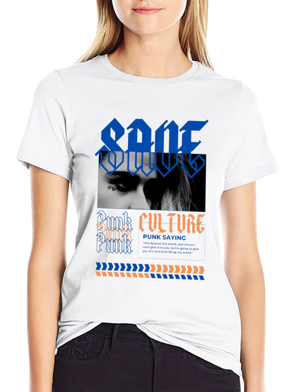 Edgy Black Graphic Tee - Punk Culture Design