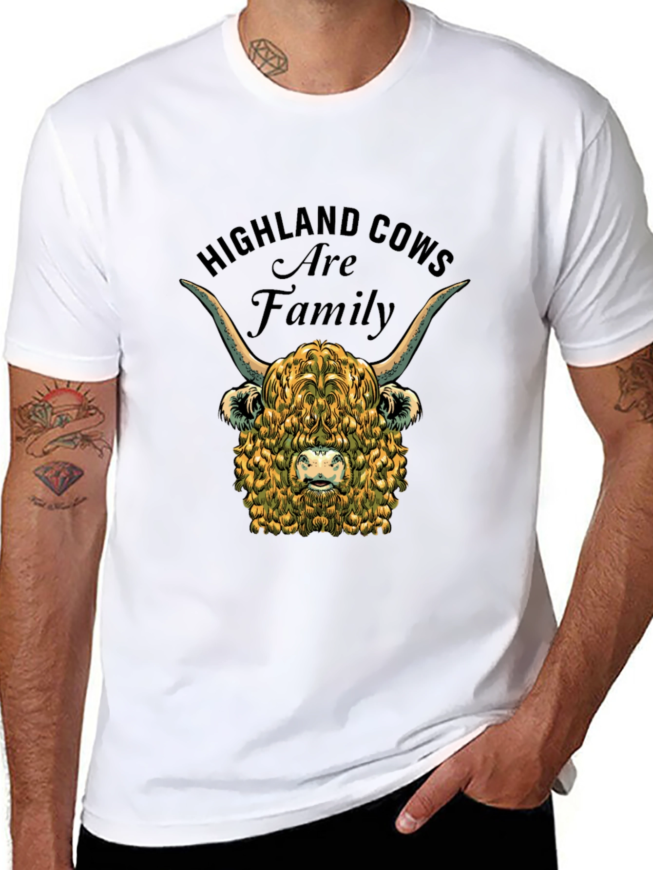 Highland Cow Family Graphic T-Shirt