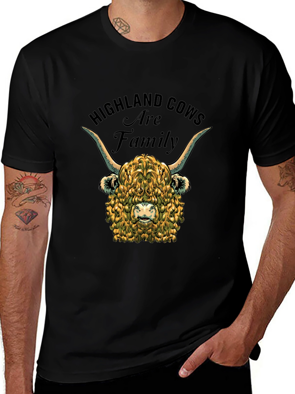 Highland Cow Family Graphic T-Shirt