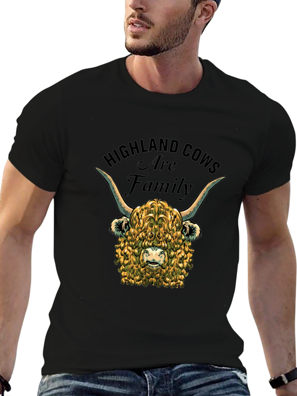 Highland Cow Family Graphic T-Shirt