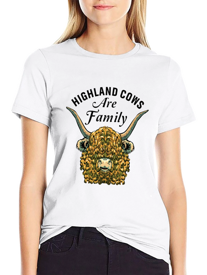 Highland Cow Family Graphic T-Shirt