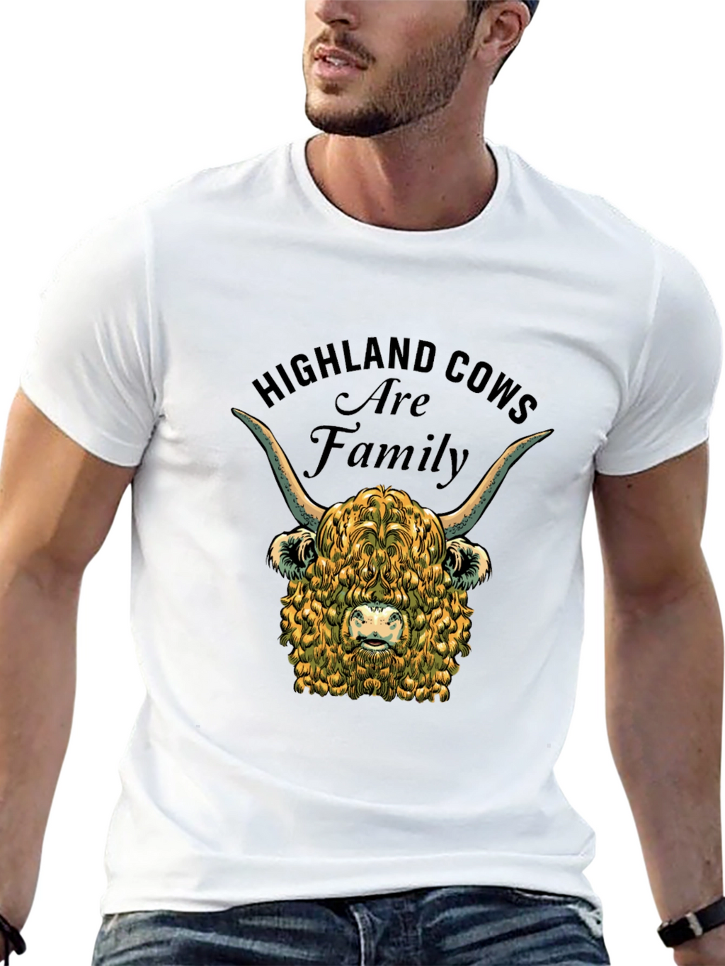 Highland Cow Family Graphic T-Shirt