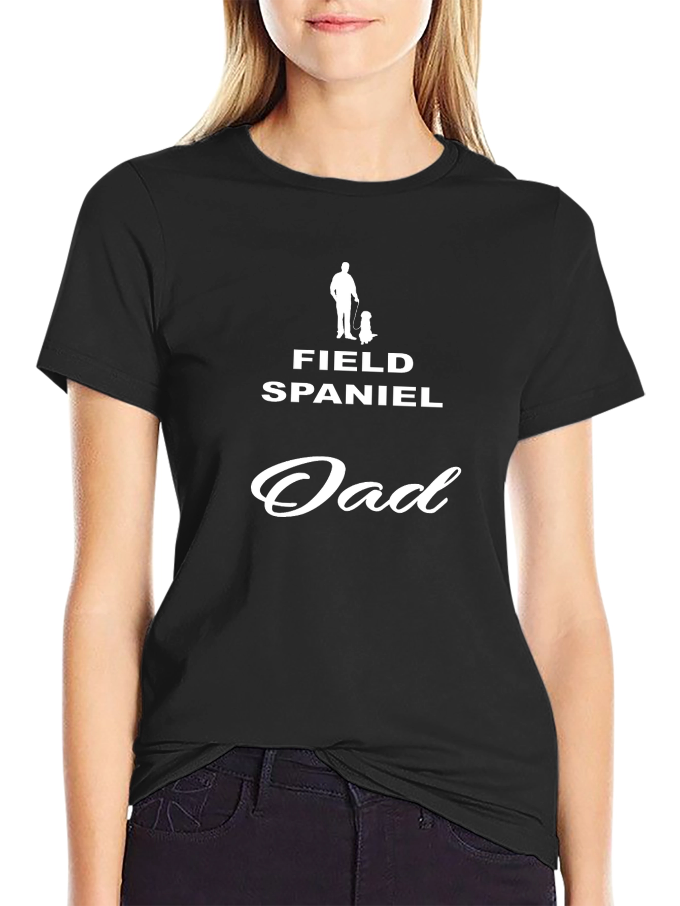 Field Spaniel Dad Graphic Tee - Black