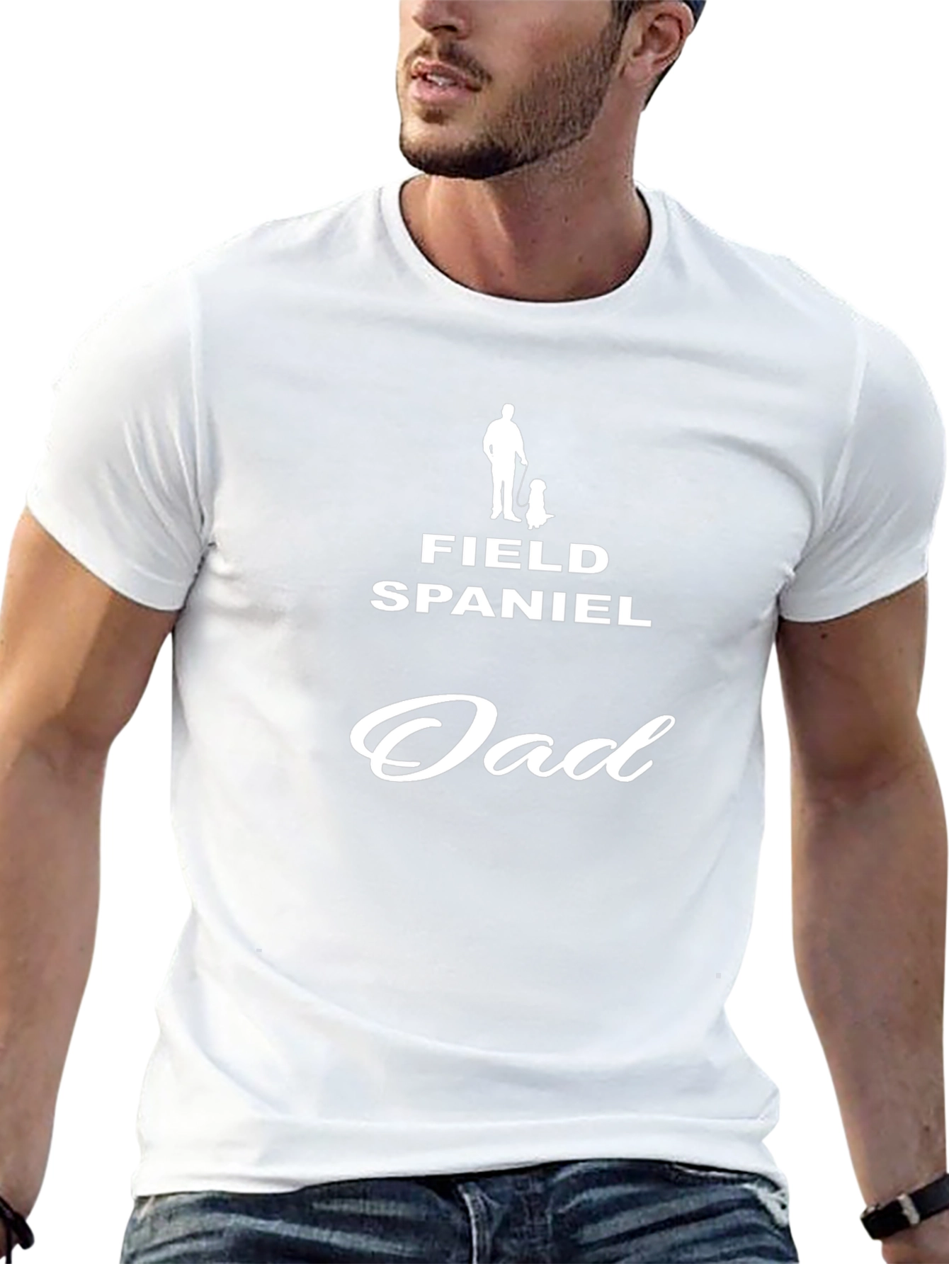 Field Spaniel Dad Graphic Tee - Black