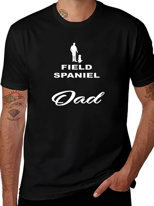 Field Spaniel Dad Graphic Tee - Black