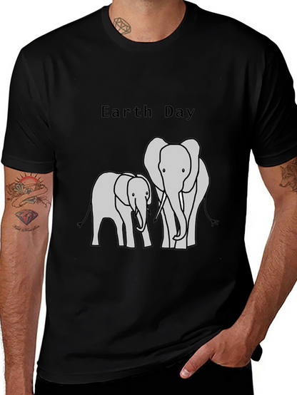 Earth Day Elephant Graphic T-Shirt