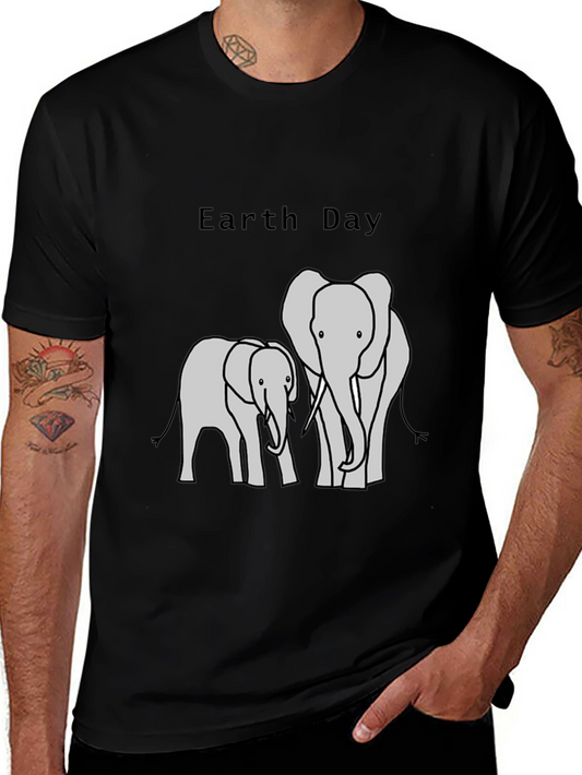 Earth Day Elephant Graphic T-Shirt