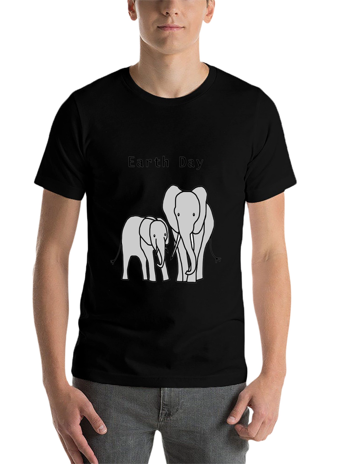 Earth Day Elephant Graphic T-Shirt