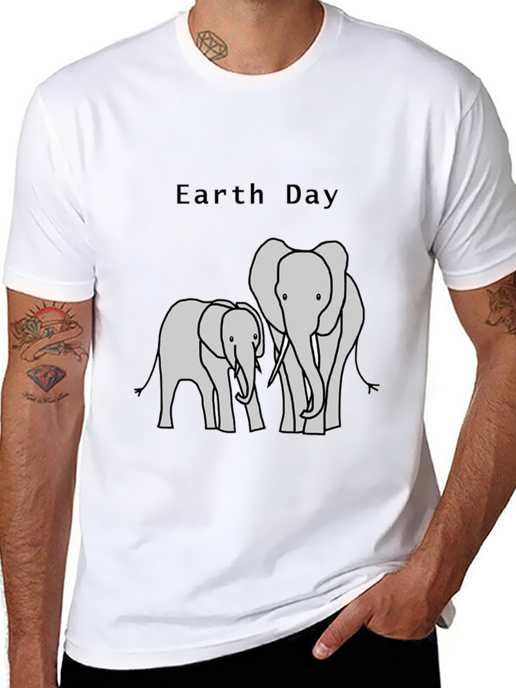 Earth Day Elephant Graphic T-Shirt