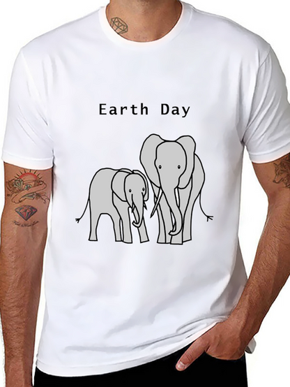 Earth Day Elephant Graphic T-Shirt