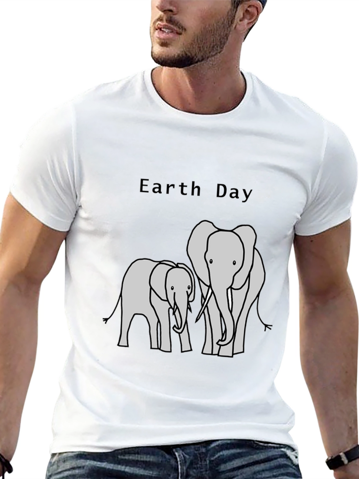 Earth Day Elephant Graphic T-Shirt