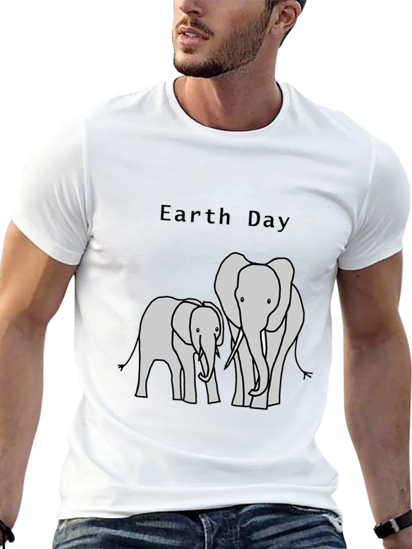 Earth Day Elephant Graphic T-Shirt
