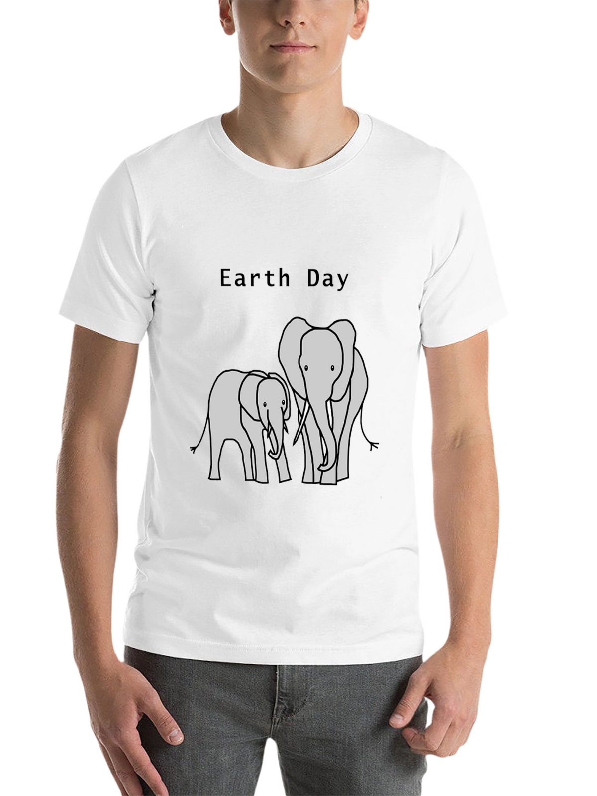 Earth Day Elephant Graphic T-Shirt