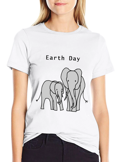 Earth Day Elephant Graphic T-Shirt
