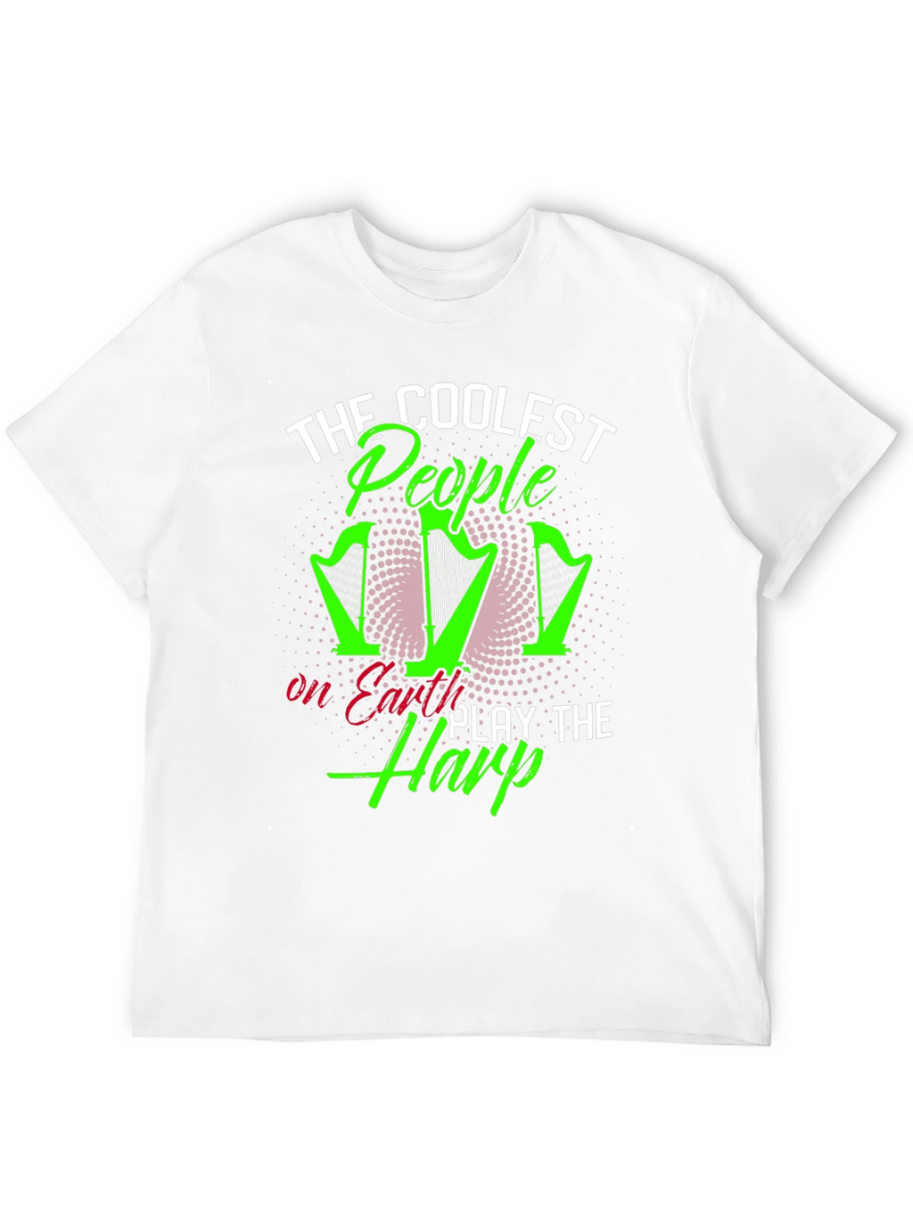 Coolest People Play Harp T-Shirt - Black