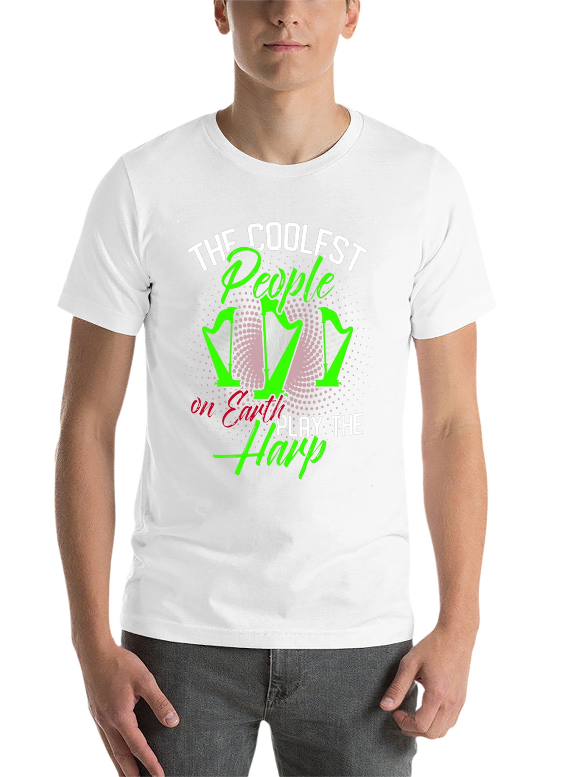 Coolest People Play Harp T-Shirt - Black