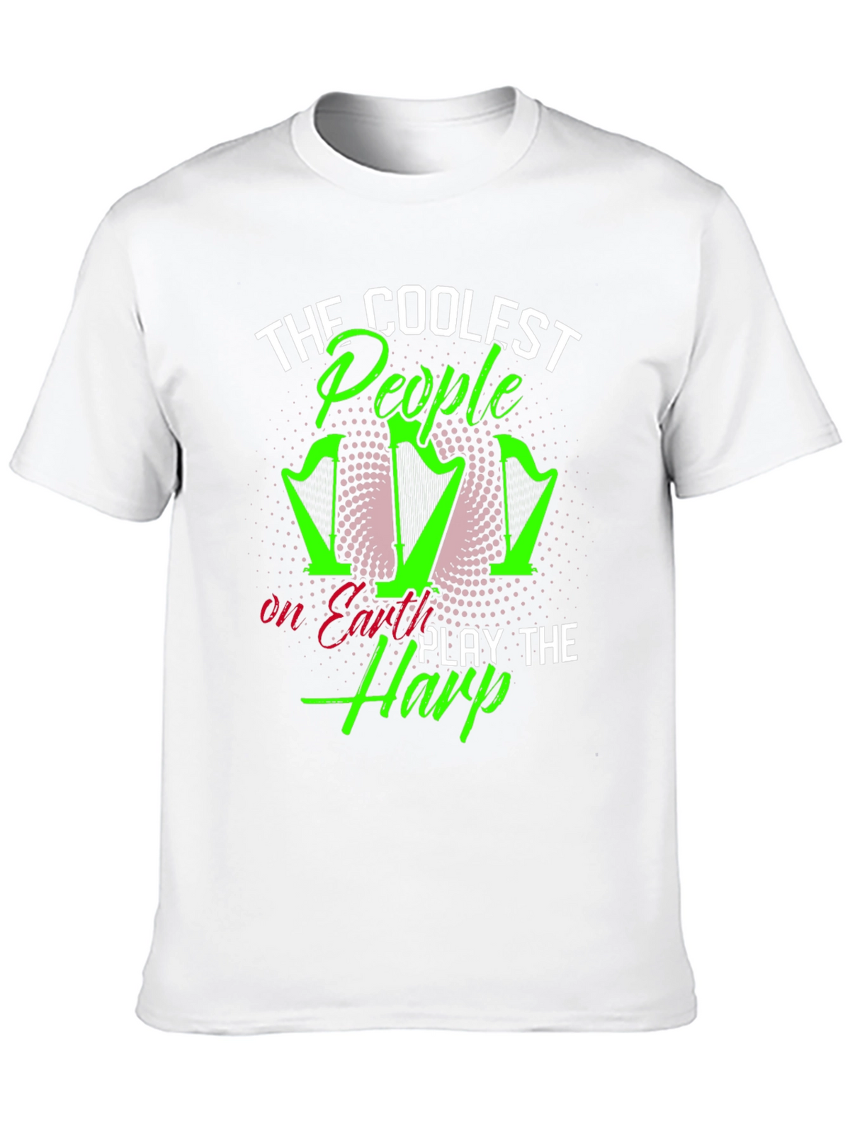 Coolest People Play Harp T-Shirt - Black