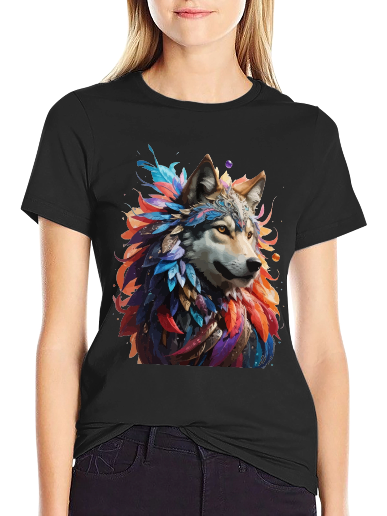 Wolf Feather T-Shirt - Unique Graphic Tee
