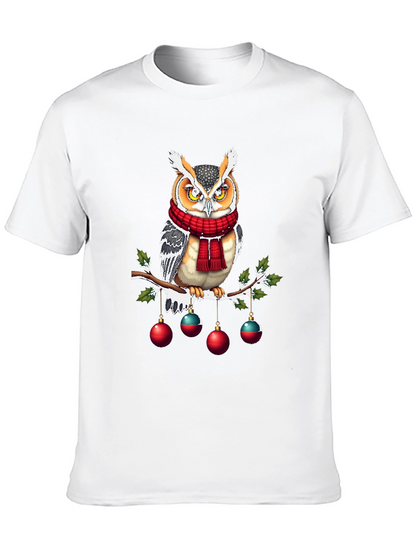 Festive Owl T-Shirt: Holiday Cheer