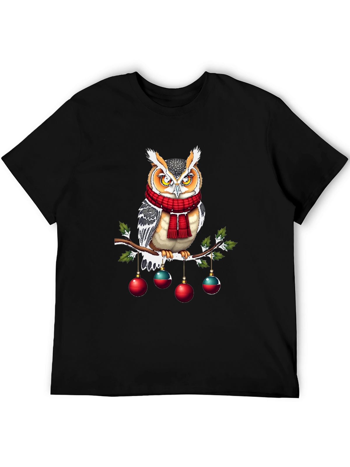 Festive Owl T-Shirt: Holiday Cheer