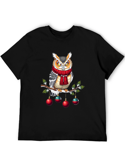 Festive Owl T-Shirt: Holiday Cheer