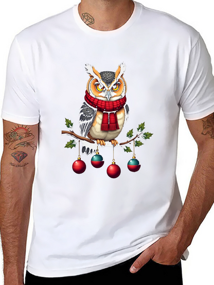 Festive Owl T-Shirt: Holiday Cheer
